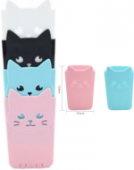 Portalápices Diseño Gato Colores Surtidos x 12 Unds. Medida: 10.5 x 15.6 cm aprox.