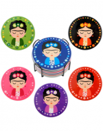 6 Set de Posavasos Fruit Colores Surtidos (1 Set Trae 6 Pcs) Medida: 10.5 cm aprox