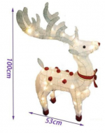 Reno Navideño con Luz x 2 Unds.  Medida: 100 x 53 cm aprox.