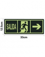 Señalética Salida Luminoso x 24 Unds. Medidas: 12.5 x 33 cm