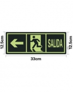 Señalética Salida Luminoso x 24 Unds. Medidas: 12.5 x 33 cm