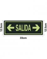 Señalética Salida Luminoso 2 Direcciones x 24 Unds. Medidas: 12.5 x 33 cm
