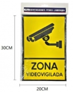 Señalética Zona Videovigilancia x 24 Unds. Medidas: 30 x 20 cm