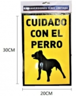 Señalética Cuidado con el Perro x 24 Unds. Medidas: 30 x 20 cm