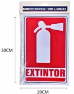 Señalética Extintor x 24 Unds. Medidas: 30 x 20 cm