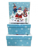12 Set Cajas de Regalo Navideñas (1 Set trae 3 pcs)