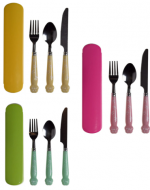 6 Set de Cubiertos Diseño Patitas Colores Surtidos.(1 Set Trae: 4 PCS)