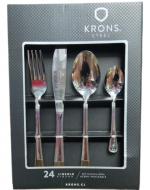 4 Juego de Cubiertos Acero Inoxidable Krons (1 Set Trae 24 PCS)