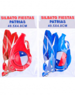 Silbatos de Plástico Fiesta Patrias x 6 Unds.Medida:  4.8 x 8 cm aprox.