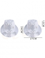 Gorros de Fiesta Lentejuela Color Blanco x 6 Unds. Medida: 24 x 27 x 12 cm aprox.