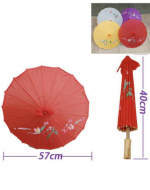 Sombrilla China de Tela Colores Surtidos x 6 Unds. Medida: 40 cm aprox.