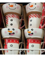 Taza con Bowl de Cerámica Navideño x 4 Unds. Medida: 14 x 12.5 cm aprox.