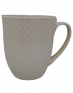 Taza de Porcelana con Relieve Color Blanco x 12 Unds.