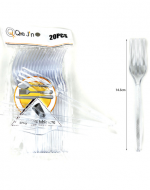 12 Pack de Tenedor Plástico Desechable Transparente. (1 Pack: 20 PCS ) Medidas : 14.5 cm aprox.