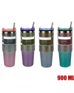 Termo para Auto con Bombilla y Tapa Antiderrame x 4 Unds. Capacidad : 900 ML