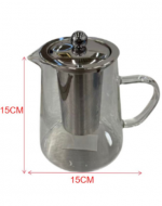Tetera de Vidrio para Te con Filtro 550 ml x3 unds.Medida: 13 x 14 cm aprox.