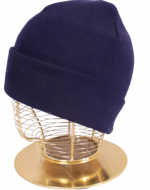 Gorro de Lana con Doblez Color Azul Marino x 12 Unds. Talla: Estándar