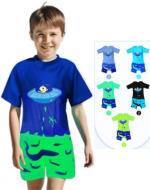 Traje de Baño Diseño Ovni x 12 Unds. Tallas: 4/8 - 8/12 - 12/16