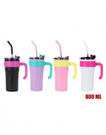 Vaso Térmico con Bombilla y Manilla x 4 Unds. Capacidad : 800 ML