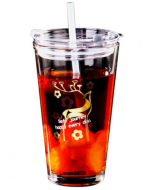 Vaso Plástico con Bombilla  Plástica x 12 Unds.