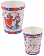 12 Set Vasos de Cartón Viva Chile (1 Set Trae 6 Pcs) Medida: 250 ml aprox.