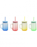 Vasos de Vidrio con Bombilla x 12 Unds. Medida: 450 ml aprox.