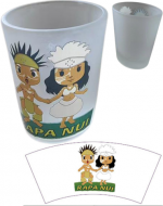 Mini Vasos de Vidrio Rapa Nui x 12 Unds. Medida: 6 x 3 cm aprox.