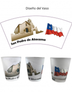 Mini Vasos de Vidrio San Pedro de Atacama x 12 Unds. Medida: 6 x 3 cm aprox