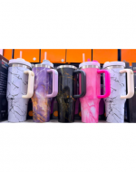 Vaso Térmico con Bombilla Colores Surtidos x 4 Unds. Medida: 1200 ml aprox.