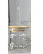 Vaso de Vidrio con Bombilla x 48 Unds.Medida: 450 CC