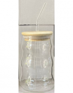 Vaso de Vidrio con Bombilla x 6 Unds.