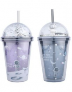 Vaso con Bombilla Astronauta Modelos Surtidos x 12 Unds. Medida: 350 ml aprox.