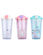 Vaso Infantil con Tapa Modelos Surtidos x 12 Unds. Medida: 450 ml aprox.
