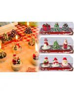 4 Set de Velas de Navidad Pintadas (1 Set trae: 3 PCS)
