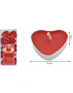 6 Set de Velas en Forma de Corazón (1 Set Trae 9 PCS) Medida: 3.5 x 1 cm aprox.