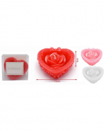 Vela Rosa - Corazón Colores Surtidos x 6 Unds. Medida: 7.5 x 3 cm aprox.