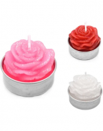 6 Set de Velas en Forma de Rosa (1 Set Trae 6 PCS) Medida: 14 x 9 x 4 cm aprox.