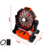 Ventilador Solar Portátil con Luz Led x 3 Unds. Medida: 28 x 24 x 17 cm aprox.