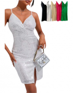 Vestido de Gala para Dama de Lentejuelas x 15 Unds. Talla: S/M - M/L - L/XL