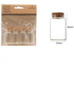 24  Set de Frasco de Vidrio con Corcho. Medida: 40 x 22 mm aprox.(1 Set Trae: 4 PCS)