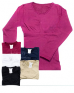 Camiseta de Mujer Polar Cuello Redondo Sin Costuras x 12 Unds.