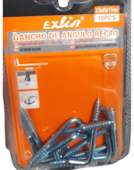 12 Set Gancho de Angulo Recto Mediano. Medida: 3.5 x 40 x 17 MM.(1 Set Trae :10 PCS)