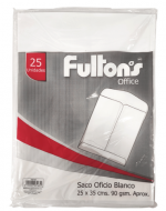 4 Pack de Sobre Saco Oficio Blanco 90 Gramos Fultons : 25 x 35  cm aprox