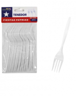 12 Set de Tenedor Plástico .Medida: 16 cm aprox (1 Set Trae: 20 PCS)