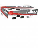 Clip Doble Negro 25 Mm Metálico Fultons x 6 Unds.