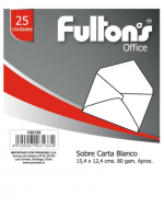 4 Pack de Sobre Carta Blanco 80 Gramos Fultons :154 x 125 MM