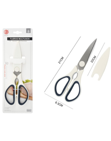 Tijera de Cocina Multiuso x 6 Unds. Medida: 21 x 8.3 cm aprox.