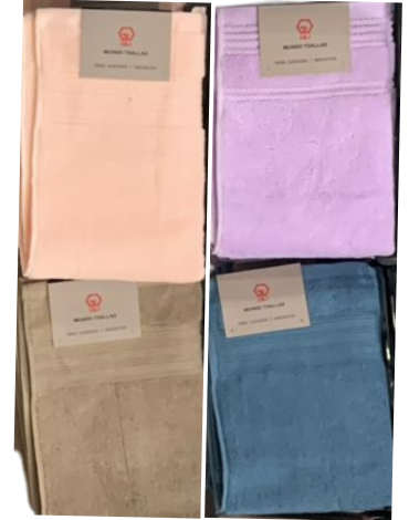 Toalla de Mano Colores Surtidos x 12 Unds. Medida: 35 x 75 cm aprox.