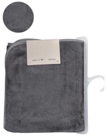 Toalla de Mano Microfibra Color Gris Claro x 12 Unds. Medida: 50 x 90 cm aprox.