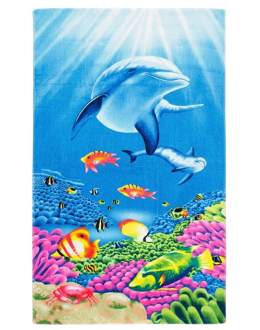 Toalla Delfín de Poliéster Color Único x 4 Unds. Medida: 140 x 70 cm aprox